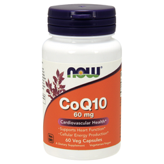 Коензим Q10 (Now Foods, CoQ10), 60 mg, 60 вегетаріанських капсул