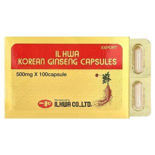 Корейський женьшень (Ilhwa, Korean Ginseng), 500 мг, 100 капсул