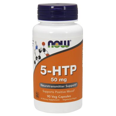 5-Гідроксітріптофан (Now Foods, 5-HTP), 50 мг, 90 вегетаріанських капсул