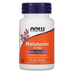 Мелатонин (Now Foods, Melatonin), 3 мг, 60 вегетарианских капсул
