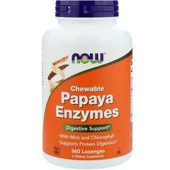 Папайя Ензими (Now Foods, Chewable Papaya Enzymes), 360 пастилок