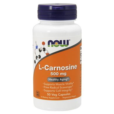 L-Карнозин (Now Foods, L-Carnosine), 500 мг, 50 вегетаріанських капсул