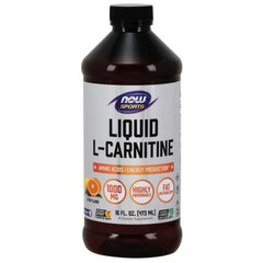 L-Карнітин рідкий (Now Foods, L-Carnitine Liquid, Citrus Flavor), 1000 мг, 473 мл