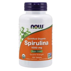 Спіруліна Органічна (Now Foods, Organic Spirulina), 1000 мг, 120 таблеток