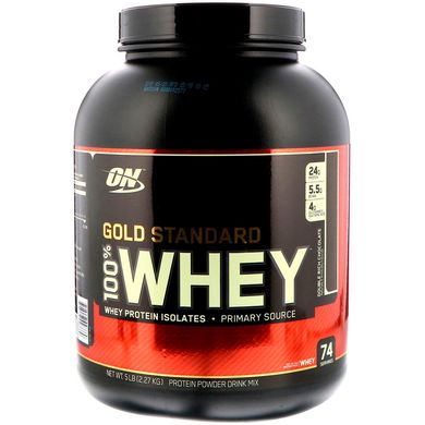 Сироватковий протеїн Gold Standard 100% Whey, Optimum Nutrition, подвійний шоколад, 2,27 кг