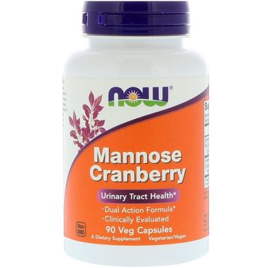 Манноза с Клюквой (Now Foods, Mannose Cranberry), 90 вегетарианских капсул