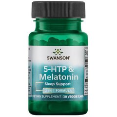 5-гідроксітріптофан з мелатоніном (Swanson, 5-HTP & Melatonin), 30 вегетаріанських капсул