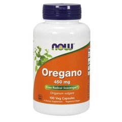 Орегано (Now Foods, Oregano), 450 мг, 100 вегетарианских капсул