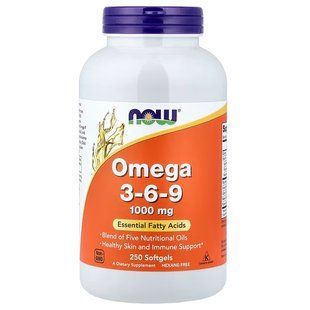 Омега 3-6-9 (Now Foods, Omega 3-6-9), 250 м'яких капсул