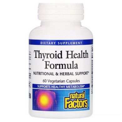 Здоров'я щитовидної залози, Natural Factors Thyroid Health Formula, 60 вегетаріанських капсул