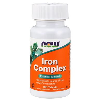 Комплекс Железа (Now Foods, Iron Complex), 100 таблеток