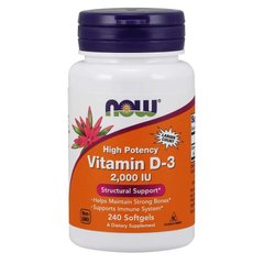 Вітамін D-3 (Now Foods, Vitamin D-3), 2000 МО, 240 м'яких капсул
