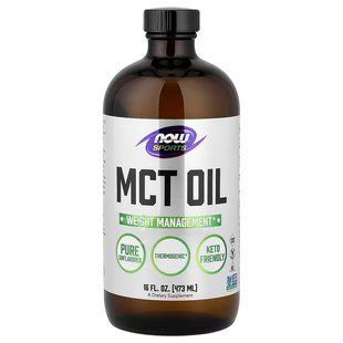 Масло MCT, нейтральный вкус (NOW Foods, Sports, MCT Oil, Unflavored), 473 мл