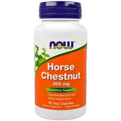 Конский каштан (Now Foods, Horse Chestnut), 300 мг, 90 вегетарианских капсул