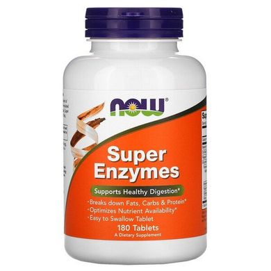 Супер Ензими (Now Foods, Super Enzymes), 180 таблеток