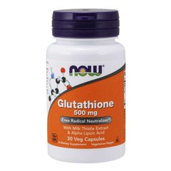 Глутатіон (Now Foods, Glutathione) 500 мг, 30 вегетаріанських капсул