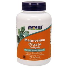 Цитрат магнію (Now Foods, Magnesium Citrate), 90 м'яких капсул