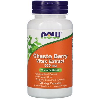 Экстракт Витекса с Дудником (Now Foods, Chaste Berry Vitex Extract), 300 мг, 90 вегетарианских капсул