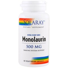 Монолаурін (Monolaurin, Solaray), 500 мг, 60 вегетаріанських капсул