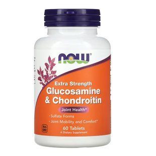 Глюкозамін і Хондроїтин Екстра Сила (Now Foods, Glucosamine & Chondroitin, Extra Strength), 60 таблеток