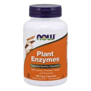 Рослинні ферменти (Now Foods, Plant Enzymes), 120 вегетаріанських капсул