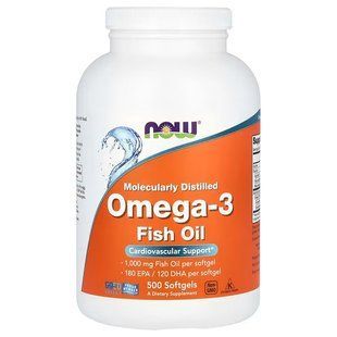 Омега-3 (Now Foods, Omega-3), 500 м'яких капсул