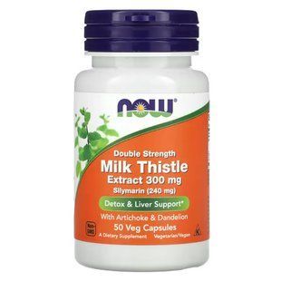 Силімарин (Now Foods, Milk Thistle Extract), 300 мг, 50 вегетаріанських капсул