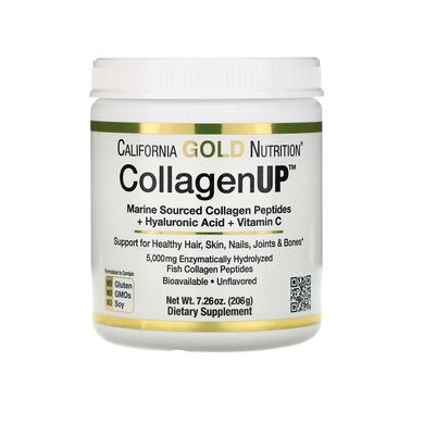 Риб'ячий Колаген + Гіалуронова кислота (California Gold Nutrition, CollagenUP), 206 г
