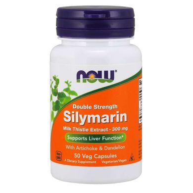 Силимарин (Now Foods, Silymarin), 300 мг, 50 вегетарианских капсул