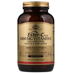 Естер-С, Вітамін С (Solgar, Ester-C Plus, Vitamin C), 1000 мг, 180 таблеток