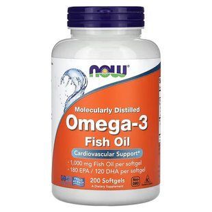 Омега-3 (Now Foods, Omega-3), 200 м'яких капсул