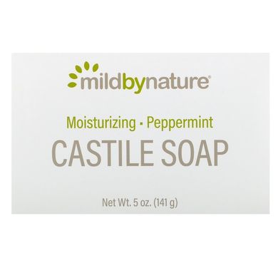 Зволожуюче Кастильське мило, м'ята (Mild By Nature, Castile Soap Bar, Peppermint), 141 г