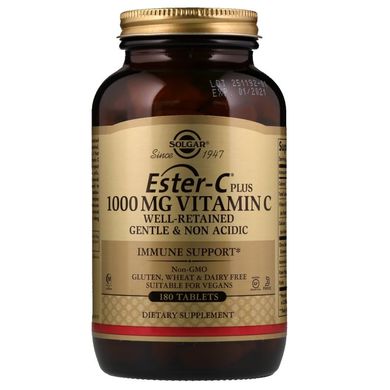 Эстер-С, Витамин С (Solgar, Ester-C Plus, Vitamin C), 1000 мг, 180 таблеток