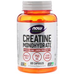 Креатину моногідрат (Now Foods, Sports, Creatine Monohydrate), 750 мг, 120 капсул
