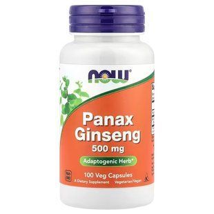 Корень Женьшеня (NOW Foods, Panax Ginseng), 100 вегетарианских капсул