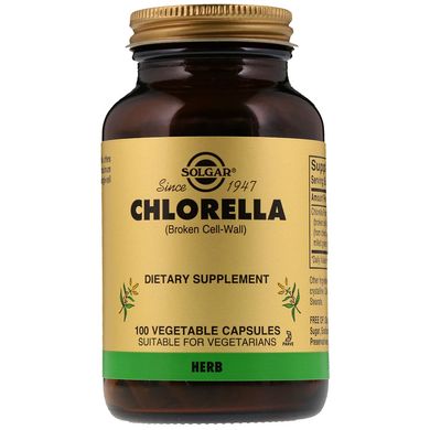 Хлорела (Solgar, Chlorella), 100 вегетаріанських капсул