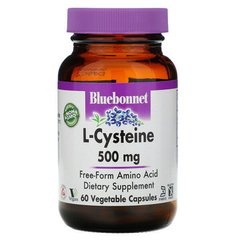 L-Цистеїн (Bluebonnet Nutrition, L-Cysteine), 500 мг, 60 вегетаріанських капсул