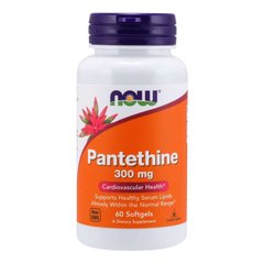 Пантетін (Now Foods, Pantethine), 300 мг, 60 м'яких капсул