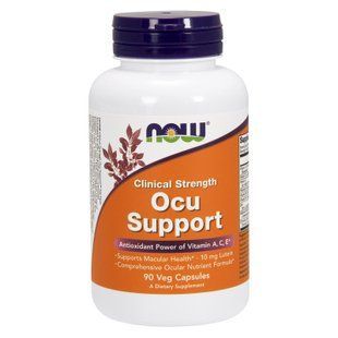 Підтримка зору, Клінічна сила (Now Foods, Ocu Support, Clinical Strength), 90 вегетаріанських капсул