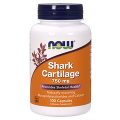 Акулячий Хрящ (Now Foods, Shark Cartilage), 750 мг, 100 капсул