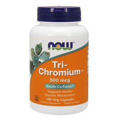 Три-Хром комплекс (Now Foods, Tri-Chromium), 500 мкг, 180 вегетаріанських капсул