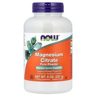 Магнію Цитрат (Now Foods, Magnesium Citrate, Pure Powder), 227 г
