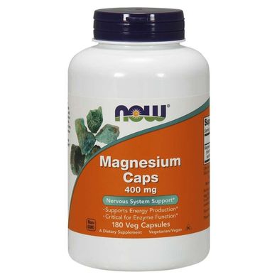 Магній (Now Foods, Magnesium Caps), 400 мг, 180 вегетаріанських капсул