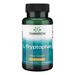 L-Триптофан (Swanson, L-Tryptophan), 500 мг, 60 капсул