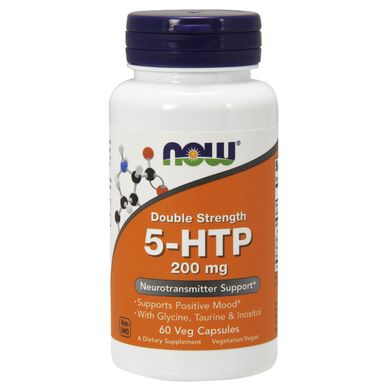 5-Гідроксітріптофан (Now Foods, 5-HTP), 200 мг, 60 вегетаріанських капсул