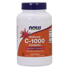Вітамін С-1000 буферізований комплекс (Now Foods, Buffered C-1000 Complex), 180 таблеток
