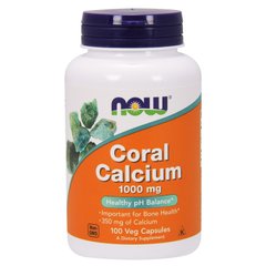 Кораловий Кальцій (Now Foods, Coral Calcium), 1000 мг, 100 вегетаріанських капсул
