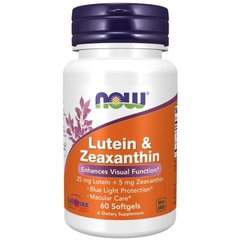 Лютеин и Зеаксантин (Now Foods, Lutein & Zeaxanthin), 60 мягких капсул