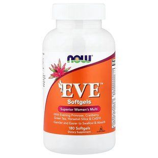Ева с маслом примулы, Мультивитамины для женщин  (Now Foods, Eve Superior Women's Multi), 180 мягких  капсул