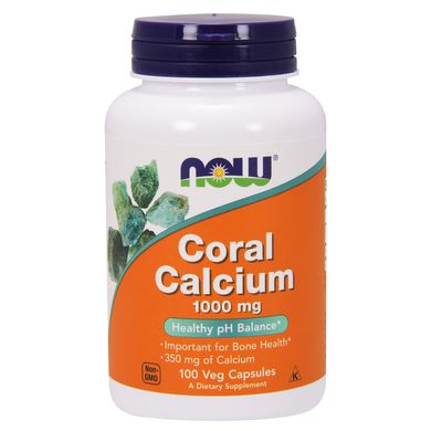 Кораловий Кальцій (Now Foods, Coral Calcium), 1000 мг, 100 вегетаріанських капсул